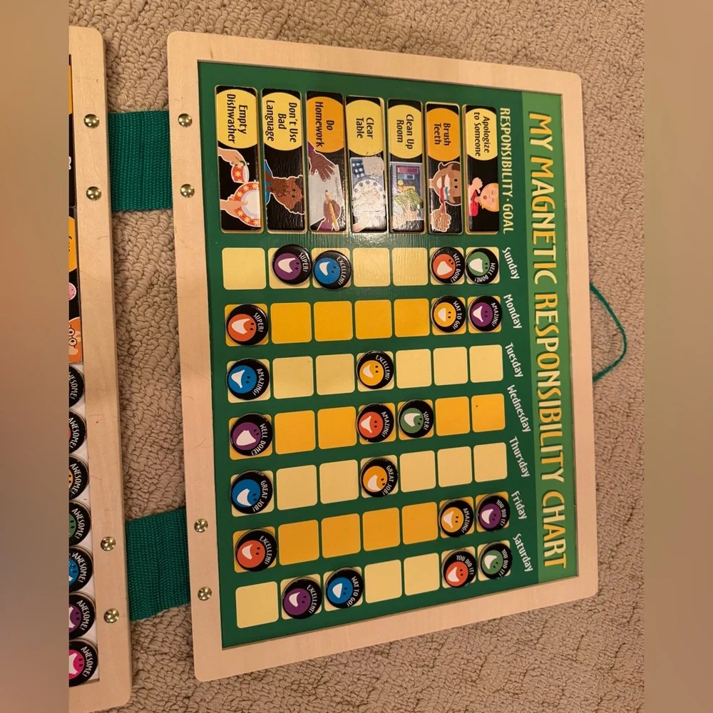 Magnetic Responsibility Chart - Melissa & Doug wooden, high quality design